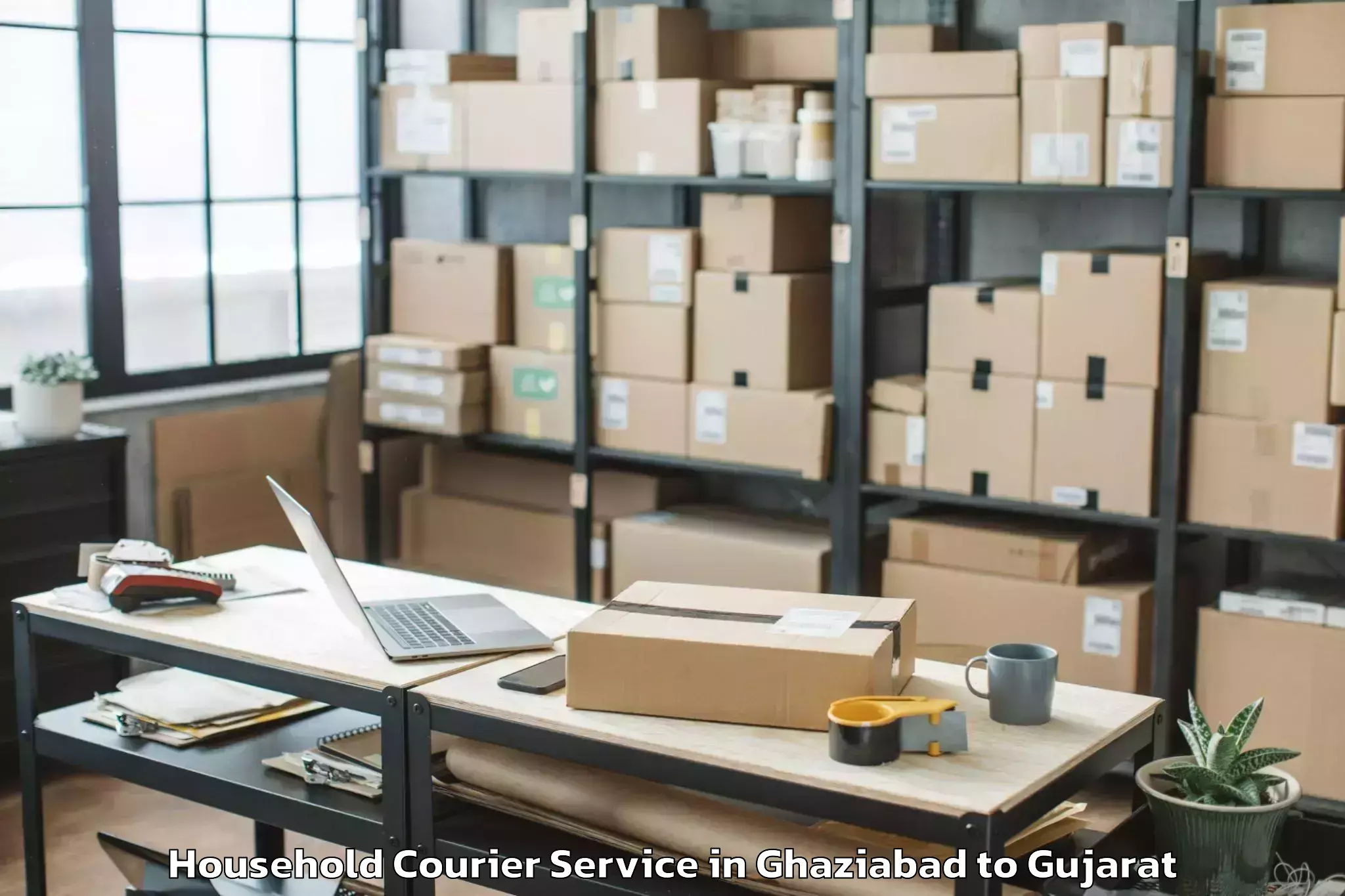 Reliable Ghaziabad to Khambhaliya Household Courier